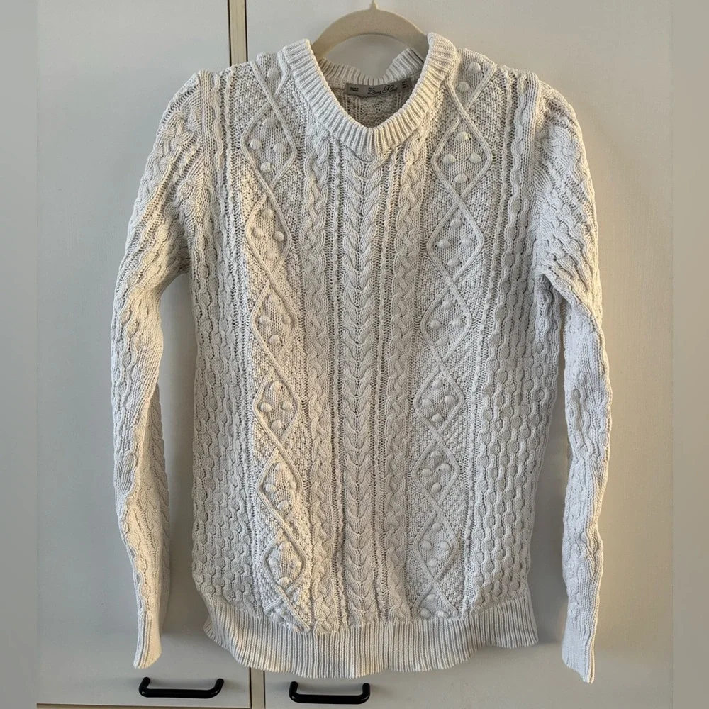 Fisherman Cottage Oldmoney Cable Knit Sweater Chunky Cabine Academia Women Large - Picture 2 of 7